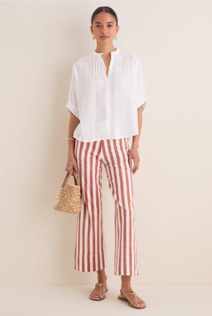 Emerson Fry Love Tomas Sienna Stripe Everyday Pant XL Flare Stretch NWT Flaw